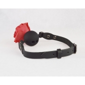 Черный кляп-шар с розой - Sitabella - купить с доставкой в Северске