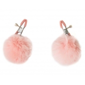 Зажимы на соски Angelic с розовыми меховыми шариками - Lola Games - купить с доставкой в Северске