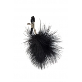 Зажимы на соски с черным пухом Euphoric - Lola Games - купить с доставкой в Северске