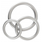 Набор из 3 эрекционных колец под металл Metallic Silicone Cock Ring Set - Orion - в Северске купить с доставкой