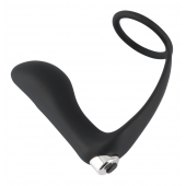 Черное эрекционное кольцо с анальной вибропробкой Vibrating Ring   Plug - Orion - в Северске купить с доставкой