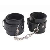 Черные оковы на ноги Obey Me Leather Ankle Cuffs - Chisa - купить с доставкой в Северске
