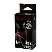 Черные зажимы на соски на цепочке BLAZE DELUXE NIPPLE CLAMPS - Dream Toys - купить с доставкой в Северске