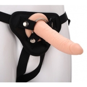 Телесный страпон на черных трусиках STRAP ON REAL DILDO - 20 см. - Dream Toys - купить с доставкой в Северске