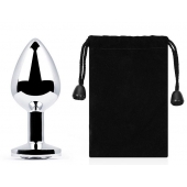 Серебристая анальная пробка с прозрачным стразом - 7,2 см. - Anal Jewelry Plug - купить с доставкой в Северске