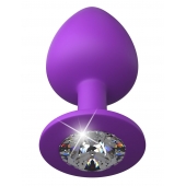 Фиолетовая анальная пробка со стразом Her Little Gem Large Plug - 9,5 см. - Pipedream - купить с доставкой в Северске