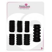 Набор из 7 черных насадок PENIS SLEEVES SET - Dream Toys - в Северске купить с доставкой