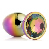 Голографическая анальная втулка с радужным кристаллом - 7,1 см. - Dream Toys - купить с доставкой в Северске