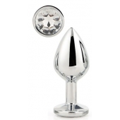Серебристая анальная втулка с прозрачным кристаллом - 7,1 см. - Dream Toys - купить с доставкой в Северске