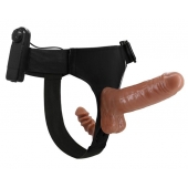 Страпон с вагинальной пробкой и вибрацией Ultra Passionate Harness - 16 см. - Baile - купить с доставкой в Северске