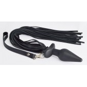 Черная анальная пробка с плетью - Sitabella - купить с доставкой в Северске