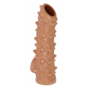 Телесная насадка с шипами и открытой головкой Nude Sleeve L - 14 см. - KOKOS - в Северске купить с доставкой
