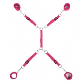 Ярко-розовый набор фиксаций на кровати Classic Bed Spreader - Lux Fetish - купить с доставкой в Северске