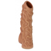 Телесная насадка с венками и открытой головкой Nude Sleeve S - 10 см. - KOKOS - в Северске купить с доставкой