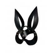 Черная кожаная маска зайки Miss Bunny - БДСМ Арсенал - купить с доставкой в Северске