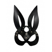 Черная кожаная маска зайки Miss Bunny - БДСМ Арсенал - купить с доставкой в Северске
