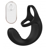 Черный анальный стимулятор с эрекционными кольцами Remote Couple Teaser - Dream Toys - в Северске купить с доставкой