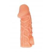 Телесная закрытая насадка с венками Cock Sleeve Size L - 17,6 см. - KOKOS - в Северске купить с доставкой