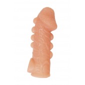 Телесная закрытая насадка с шишечками Cock Sleeve Size M - 15,6 см. - KOKOS - в Северске купить с доставкой