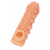 Телесная закрытая насадка с пучками шишечек Cock Sleeve Size S - 13,8 см. - KOKOS - в Северске купить с доставкой