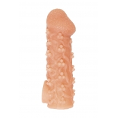 Телесная закрытая насадка с пучками шишечек Cock Sleeve Size M - 15,6 см. - KOKOS - в Северске купить с доставкой