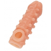 Телесная закрытая насадка с шариками Cock Sleeve Size S - 13,8 см. - KOKOS - в Северске купить с доставкой