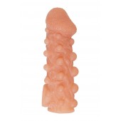 Телесная закрытая насадка с шариками Cock Sleeve Size M - 15,6 см. - KOKOS - в Северске купить с доставкой