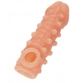 Телесная закрытая насадка с шариками Cock Sleeve Size M - 15,6 см. - KOKOS - в Северске купить с доставкой