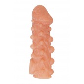 Телесная закрытая насадка с шариками Cock Sleeve Size L - 17,6 см. - KOKOS - в Северске купить с доставкой