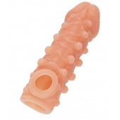 Телесная закрытая насадка с шариками Cock Sleeve Size L - 17,6 см. - KOKOS - в Северске купить с доставкой