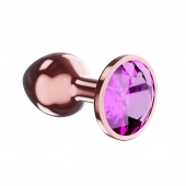 Пробка цвета розового золота с лиловым кристаллом Diamond Quartz Shine L - 8,3 см. - Lola Games - купить с доставкой в Северске