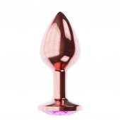 Пробка цвета розового золота с лиловым кристаллом Diamond Quartz Shine L - 8,3 см. - Lola Games - купить с доставкой в Северске