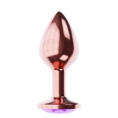 Пробка цвета розового золота с фиолетовым кристаллом Diamond Amethyst Shine L - 8,3 см. - Lola Games - купить с доставкой в Северске