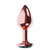 Пробка цвета розового золота с черным кристаллом Diamond Jet Shine L - 8,3 см. - Lola Games - купить с доставкой в Северске