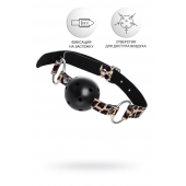 Черный кляп-шар на леопардовых ремешках Anonymo - ToyFa - купить с доставкой в Северске