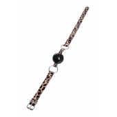 Черный кляп-шар на леопардовых ремешках Anonymo - ToyFa - купить с доставкой в Северске