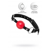 Красный кляп-шар на черных ремешках Anonymo - ToyFa - купить с доставкой в Северске