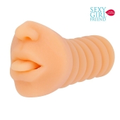 Телесный мастурбатор-ротик с высунутым язычком - Bior toys - в Северске купить с доставкой