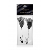 Зажимы для сосков с черными перьями Sweet Caress Feather Nipple Clumps - Sweet Caress - купить с доставкой в Северске
