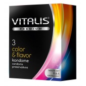 Цветные ароматизированные презервативы VITALIS PREMIUM color   flavor - 3 шт. - Vitalis - купить с доставкой в Северске