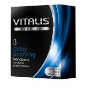 Презервативы VITALIS PREMIUM delay   cooling с охлаждающим эффектом - 3 шт. - Vitalis - купить с доставкой в Северске