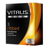 Ребристые презервативы VITALIS PREMIUM ribbed - 3 шт. - Vitalis - купить с доставкой в Северске