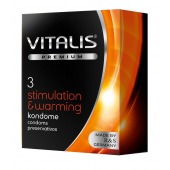Презервативы VITALIS PREMIUM stimulation   warming с согревающим эффектом - 3 шт. - Vitalis - купить с доставкой в Северске