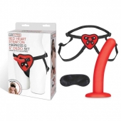 Красный поясной фаллоимитатор Red Heart Strap on Harness   5in Dildo Set - 12,25 см. - Lux Fetish - купить с доставкой в Северске