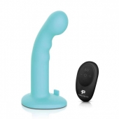 Голубая изогнутая насадка 6in Remote Control Ripple P-Spot G-Spot на черных трусиках - 16 см. - Pegasus - купить с доставкой в Северске
