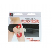 Металлические наручники с чёрной меховой опушкой - Dream Toys - купить с доставкой в Северске