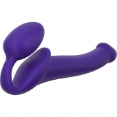 Фиолетовый безремневой страпон Silicone Bendable Strap-On - size M - Strap-on-me - купить с доставкой в Северске