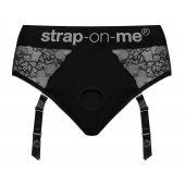 Черные трусики для насадок Diva Lingerie Harness - size S - Strap-on-me - купить с доставкой в Северске