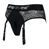 Черные трусики для насадок Diva Lingerie Harness - size L - Strap-on-me - купить с доставкой в Северске