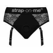 Черные трусики для насадок Diva Lingerie Harness - size L - Strap-on-me - купить с доставкой в Северске